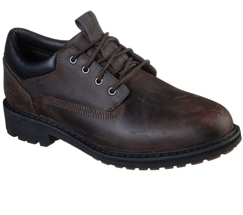 Skechers Alley Way - Kranston - Mens Lace Up Shoes Dark Brown [AU-EQ2156]